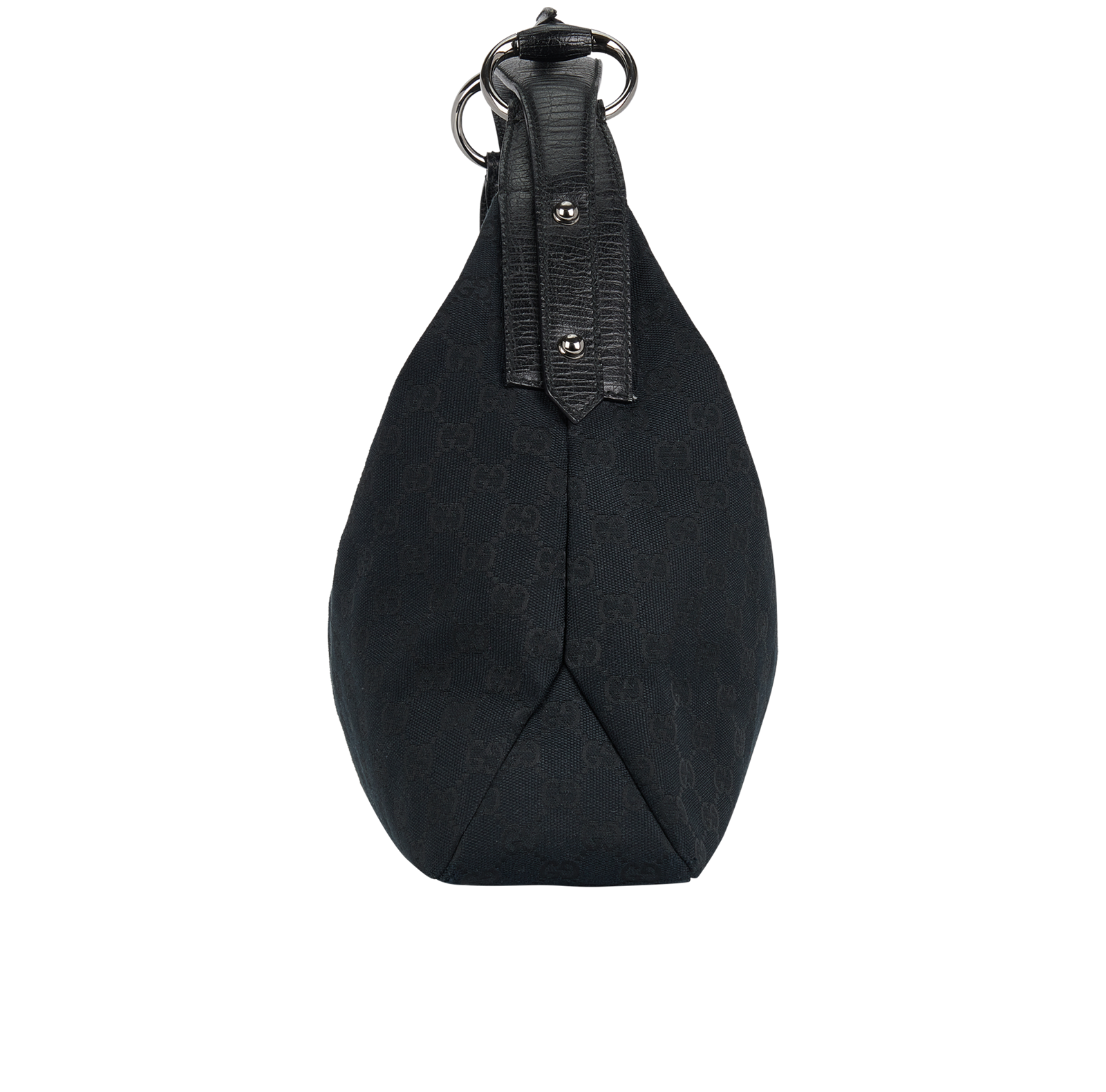 GG Horsebit Hobo, &pound;280, Handbags, Black, Canvas, Side view